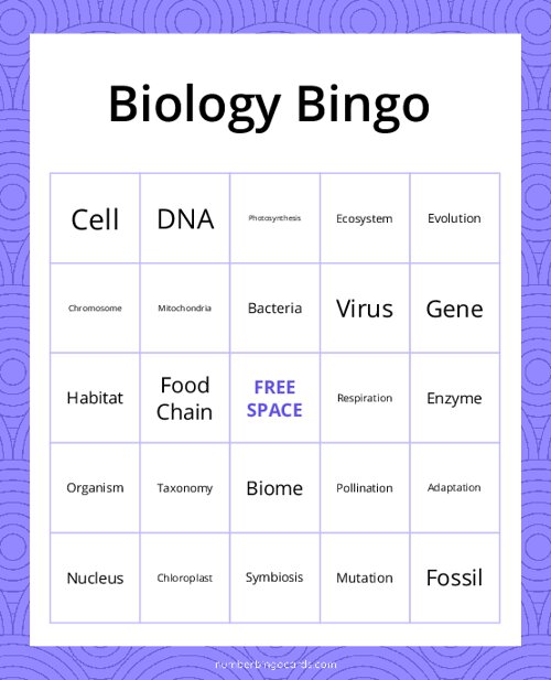 Biology Bingo