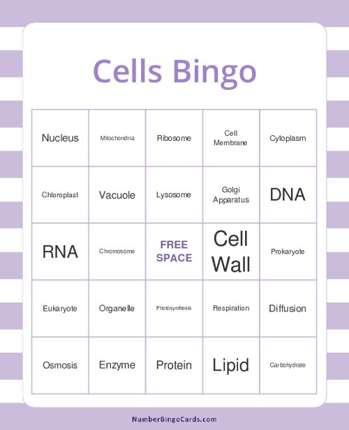 Cells Bingo