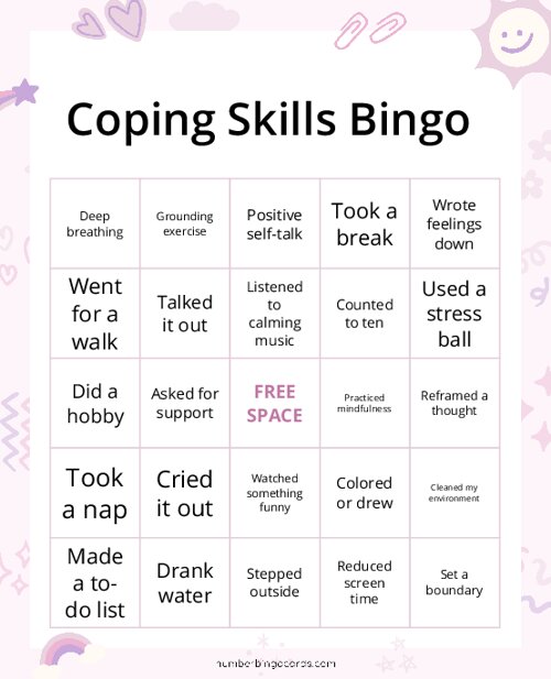 Coping Skills Bingo