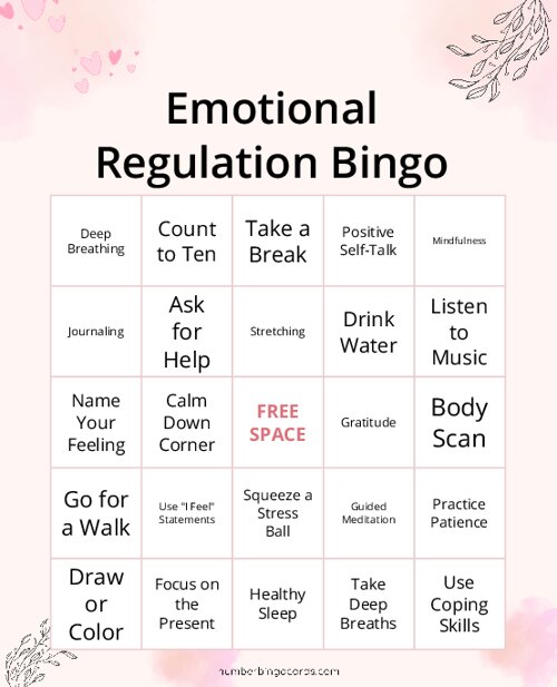 Emotional Regulation Bingo