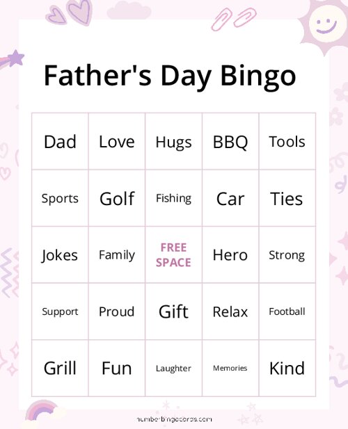 Fathers Day Bingo