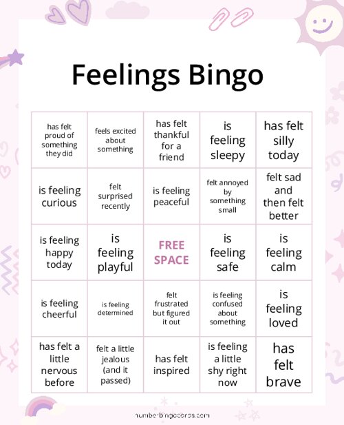 Feelings Bingo