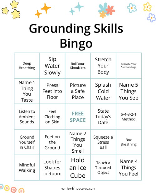 Grounding Skills Bingo