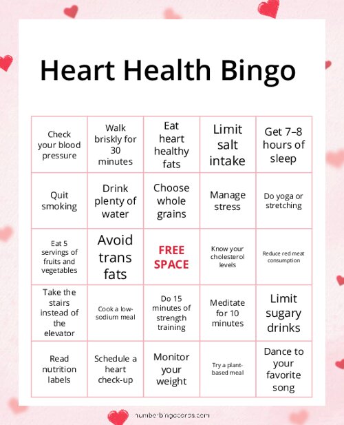 Heart Health Bingo