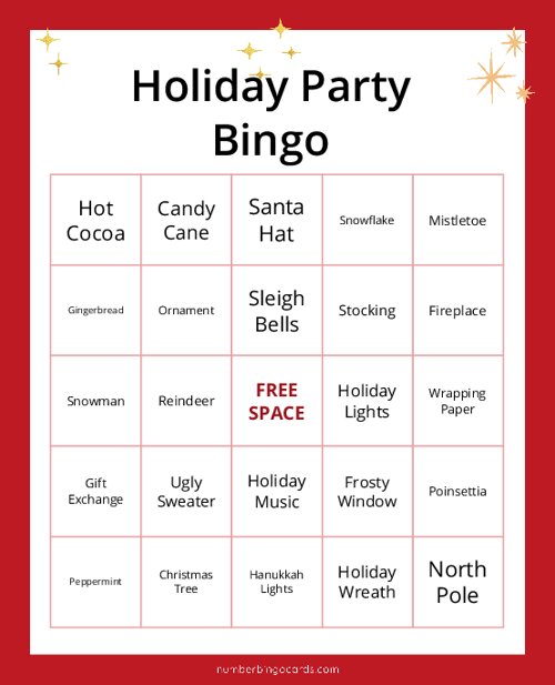 Holiday Party Bingo