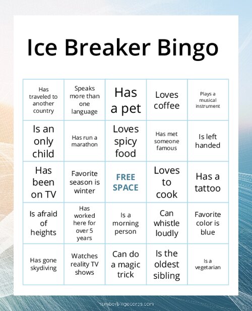 Ice Breaker Bingo