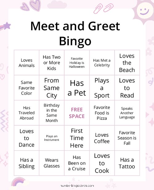 Meet and Greet Bingo