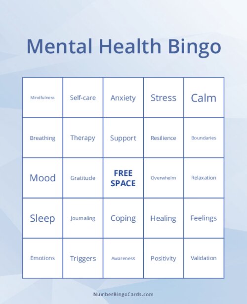 Mental Health Bingo