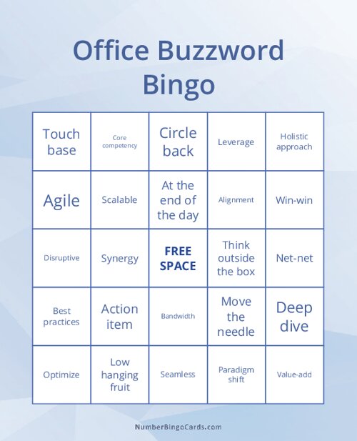 Office Buzzword Bingo