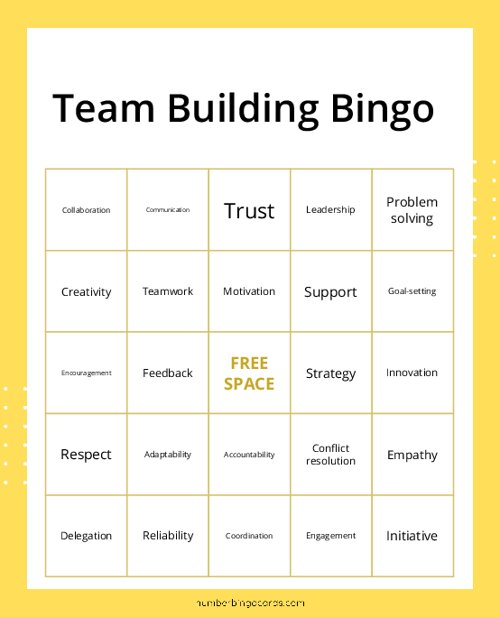 Team Building Bingo