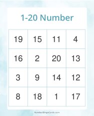 1-20 Number Bingo