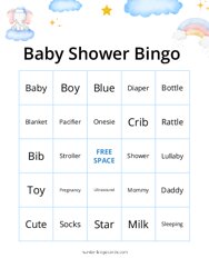 Baby Shower Bingo (Blue)