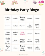 Birthday Party Bingo