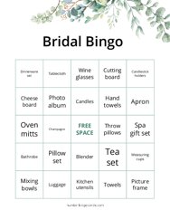 Bridal Shower Bingo