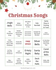 Christmas Songs Bingo