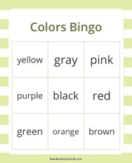 Colors Bingo