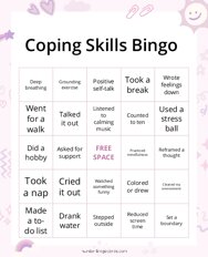 Coping Skills Bingo