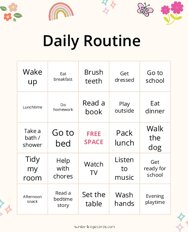Daily Routine Bingo
