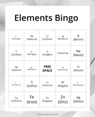 Elements Bingo