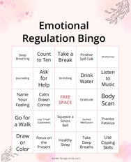 Emotional Regulation Bingo