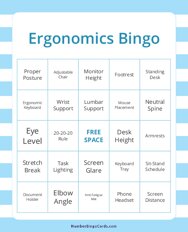 Ergonomics Bingo