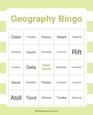 Geography Bingo