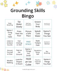 Grounding Skills Bingo