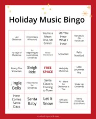 Holiday Music Bingo