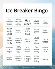 Ice Breaker Bingo