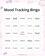 Mood Tracking Bingo