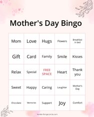 Mothers Day Bingo