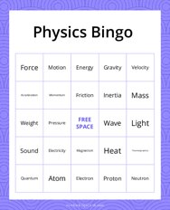 Physics Bingo