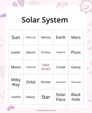 Solar System Bingo