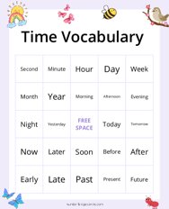 Time Vocabulary Bingo